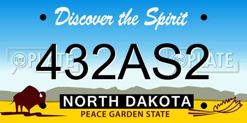 432AS2 North Dakota License Plate