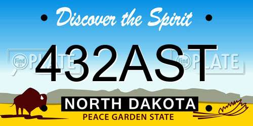 432AST North Dakota License Plate