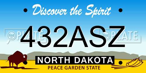 432ASZ North Dakota License Plate