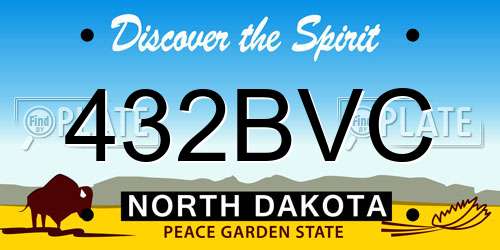 432BVC North Dakota License Plate