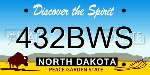 432BWS North Dakota License Plate