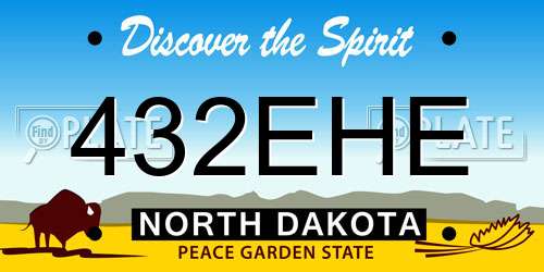 432EHE North Dakota License Plate