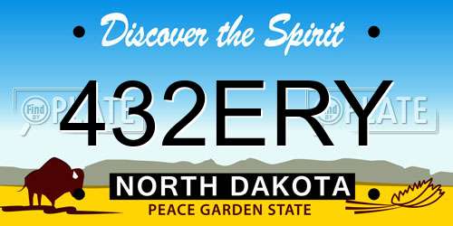 432ERY North Dakota License Plate