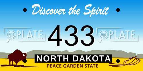 433 North Dakota License Plate