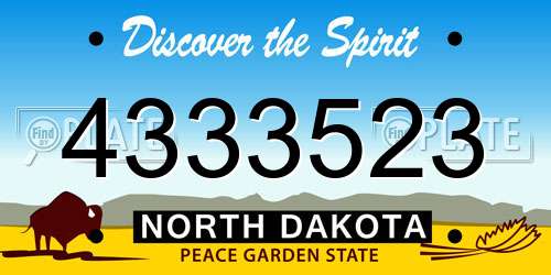 4333523 North Dakota License Plate