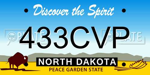 433CVP North Dakota License Plate