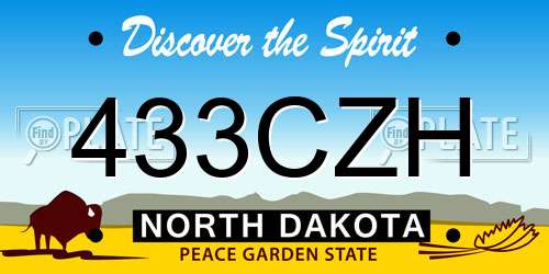 433CZH North Dakota License Plate