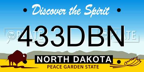 433DBN North Dakota License Plate