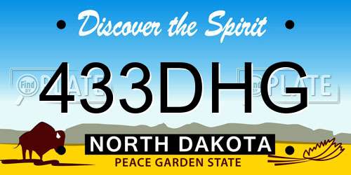 433DHG North Dakota License Plate