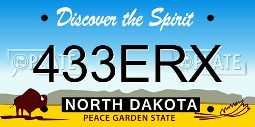 433ERX North Dakota License Plate