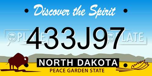 433J97 North Dakota License Plate