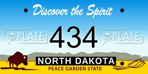 434 North Dakota License Plate