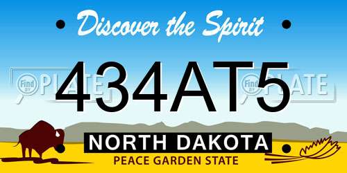 434AT5 North Dakota License Plate