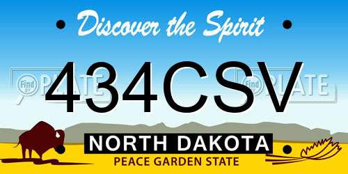 434CSV North Dakota License Plate