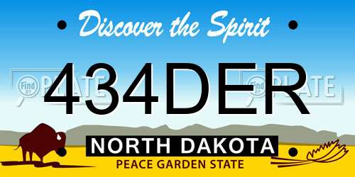 434DER North Dakota License Plate