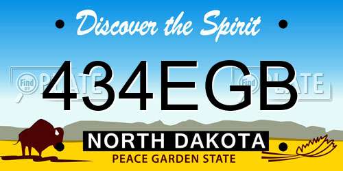 434EGB North Dakota License Plate