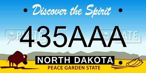435AAA North Dakota License Plate