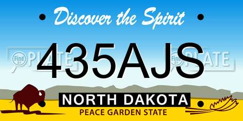 435AJS North Dakota License Plate