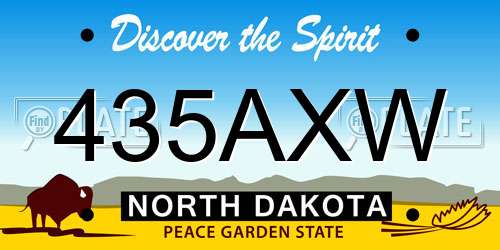 435AXW North Dakota License Plate