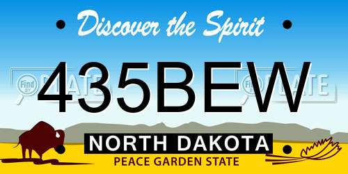 435BEW North Dakota License Plate