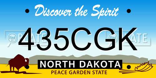 435CGK North Dakota License Plate