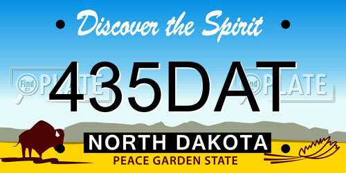 435DAT North Dakota License Plate