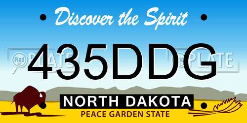 435DDG North Dakota License Plate
