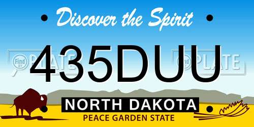 435DUU North Dakota License Plate