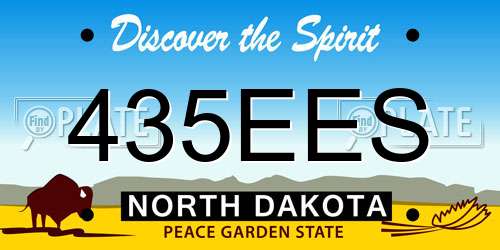 435EES North Dakota License Plate