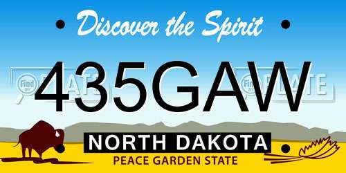 435GAW North Dakota License Plate