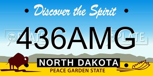 436AMG North Dakota License Plate