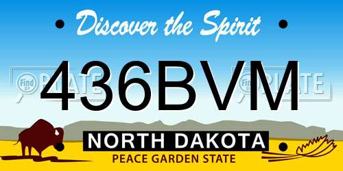 436BVM North Dakota License Plate