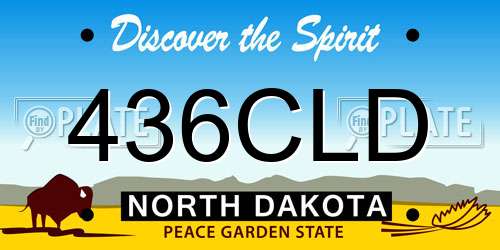 436CLD North Dakota License Plate