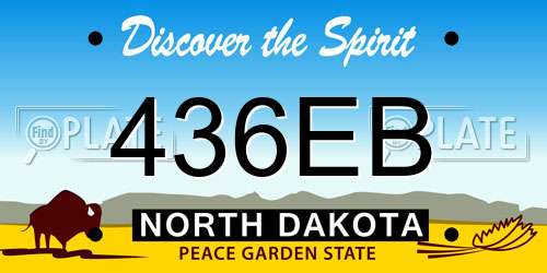 436EB North Dakota License Plate
