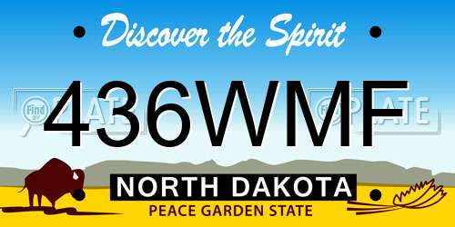 436WMF North Dakota License Plate