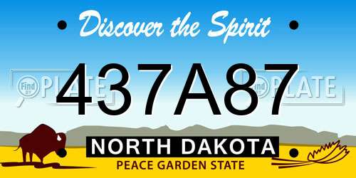 437A87 North Dakota License Plate