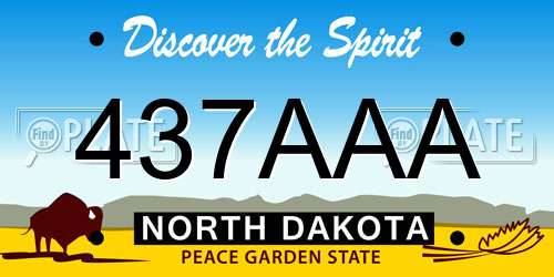 437AAA North Dakota License Plate