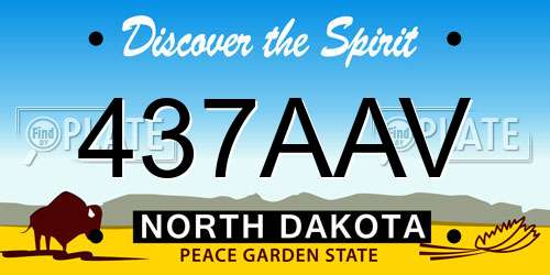 437AAV North Dakota License Plate