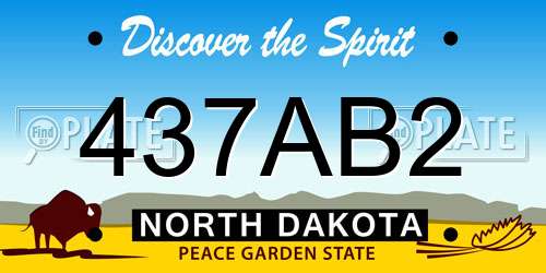 437AB2 North Dakota License Plate