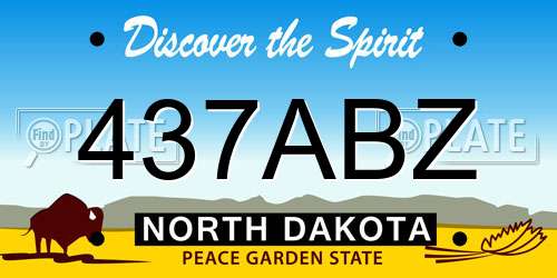 437ABZ North Dakota License Plate