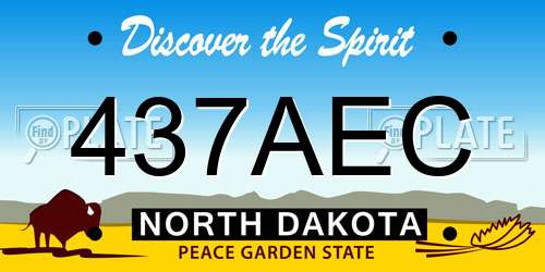 437AEC North Dakota License Plate