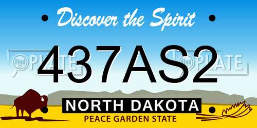 437AS2 North Dakota License Plate