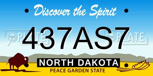 437AS7 North Dakota License Plate