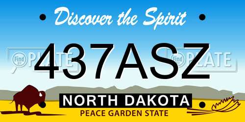 437ASZ North Dakota License Plate