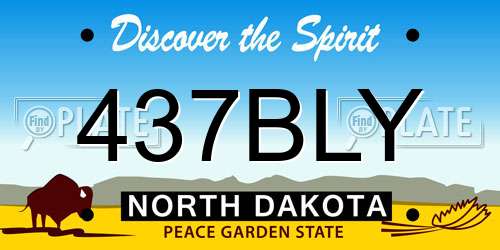 437BLY North Dakota License Plate