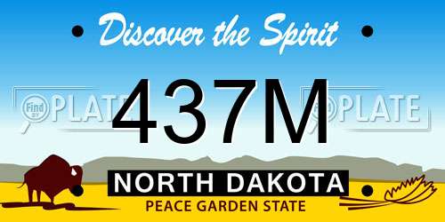 437M North Dakota License Plate
