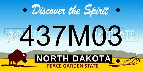 437M03 North Dakota License Plate
