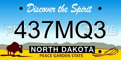 437MQ3 North Dakota License Plate