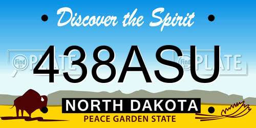 438ASU North Dakota License Plate