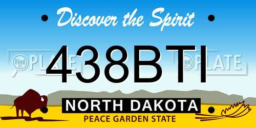 438BTI North Dakota License Plate